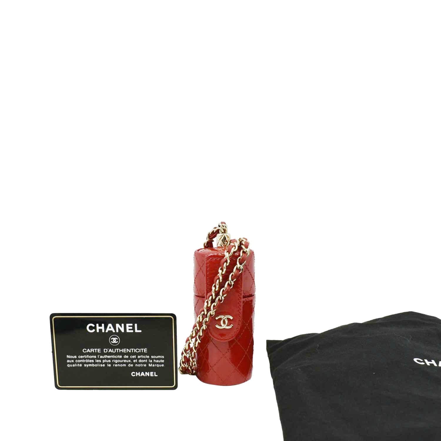 Chanel CC Allure Patent Lipstick Leather Red Travel Bag