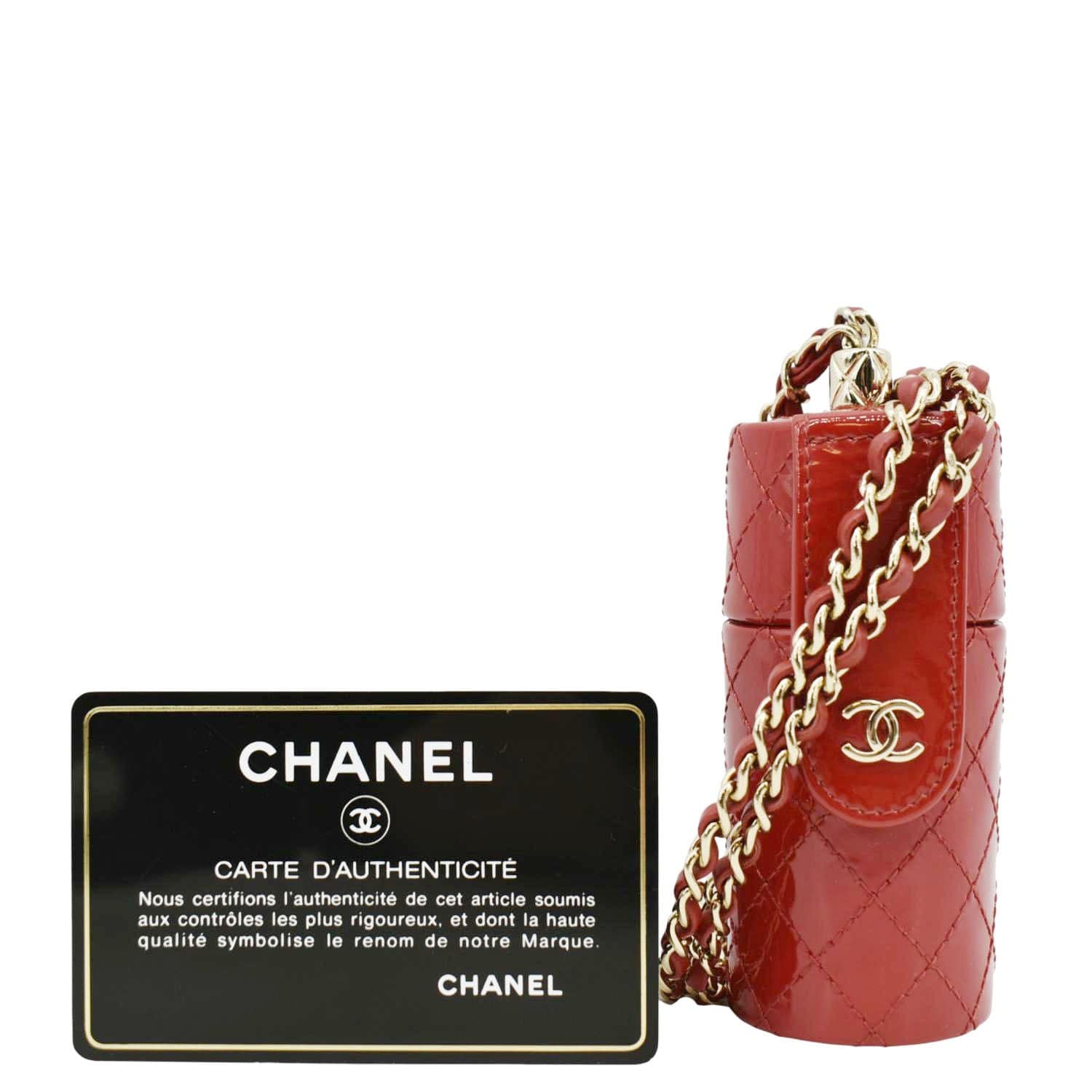 Chanel CC Allure Patent Lipstick Leather Red Travel Bag