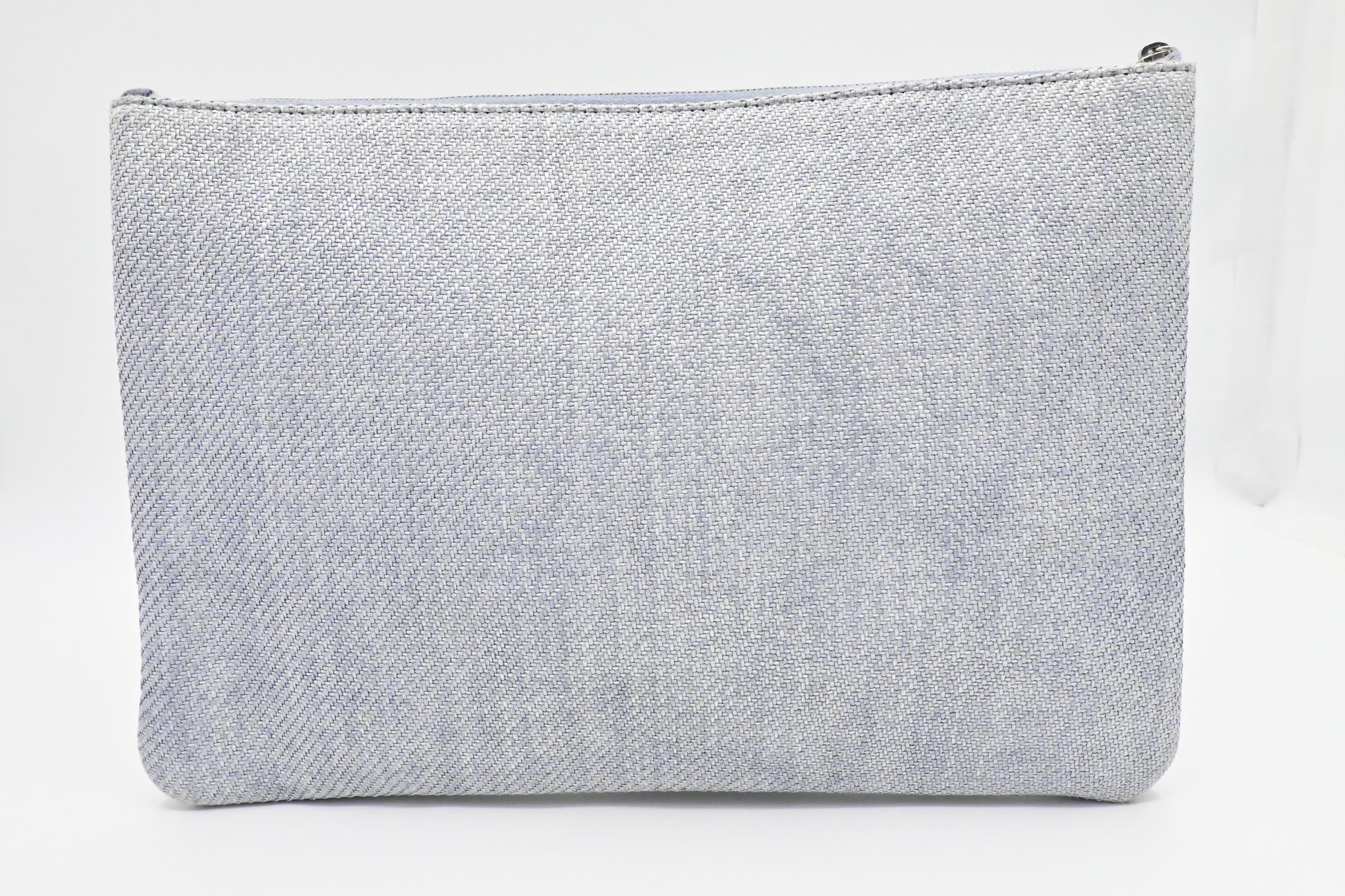 Chanel Deauville Grey Canvas Clutch Bag