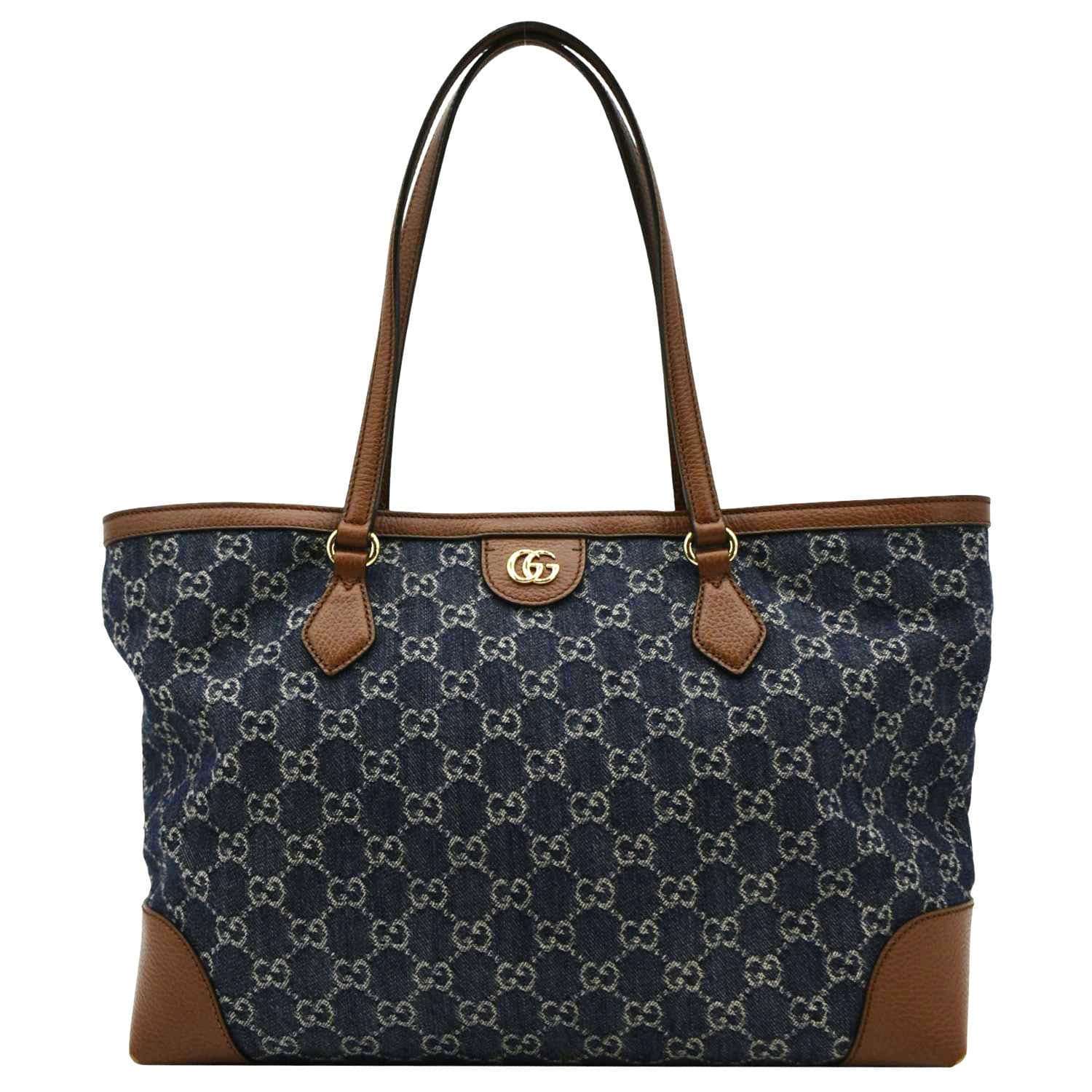 Gucci Ophidia Jacquard Tote Bag Navy Denim Blue