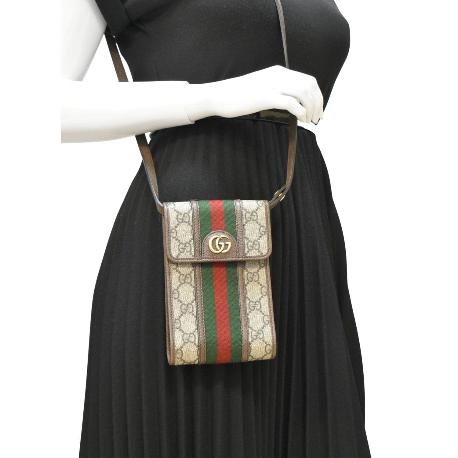 Gucci Ophidia New Acero Supreme Web Crossbody Bag Monogram Beige