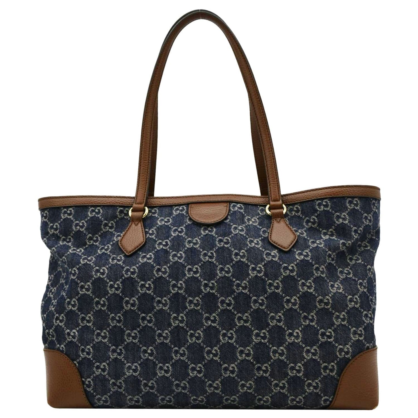 Gucci Ophidia Jacquard Tote Bag Navy Denim Blue