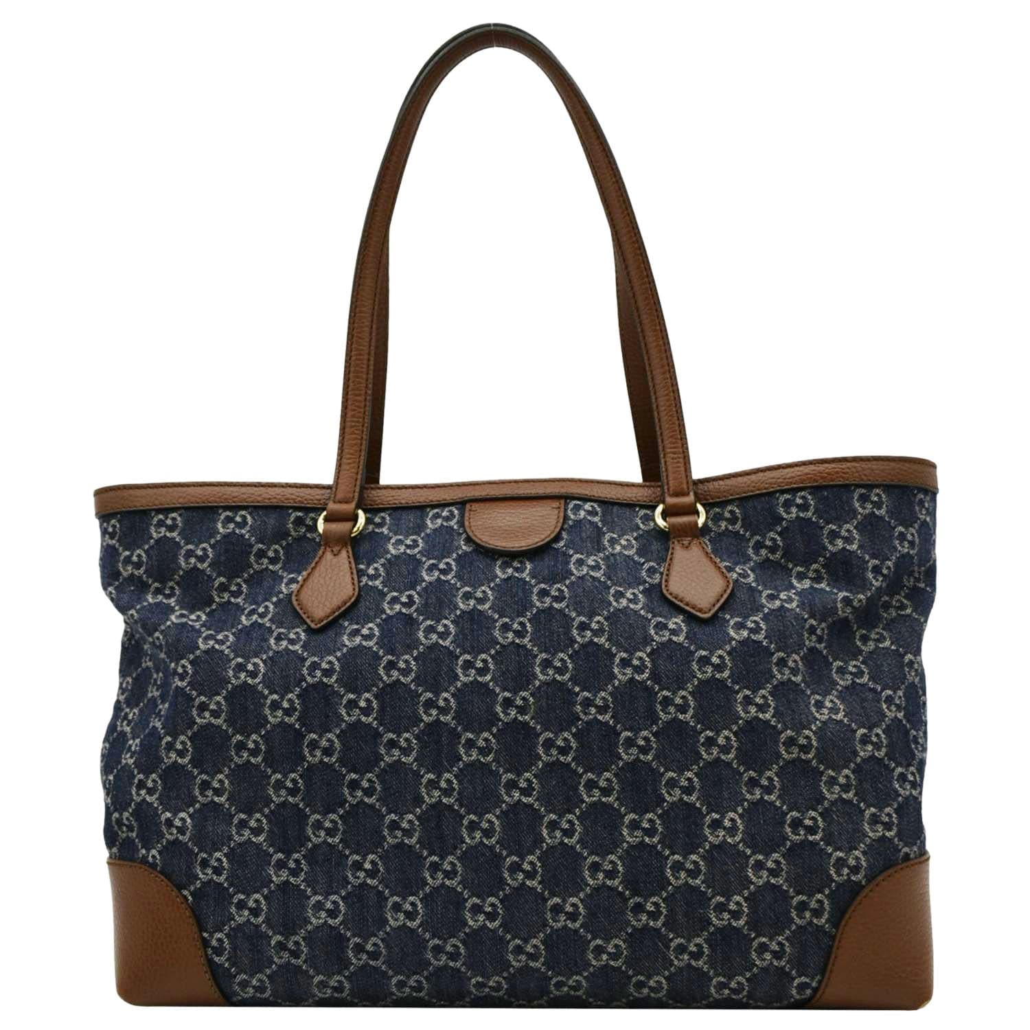 Gucci Ophidia Jacquard Tote Bag Navy Denim Blue
