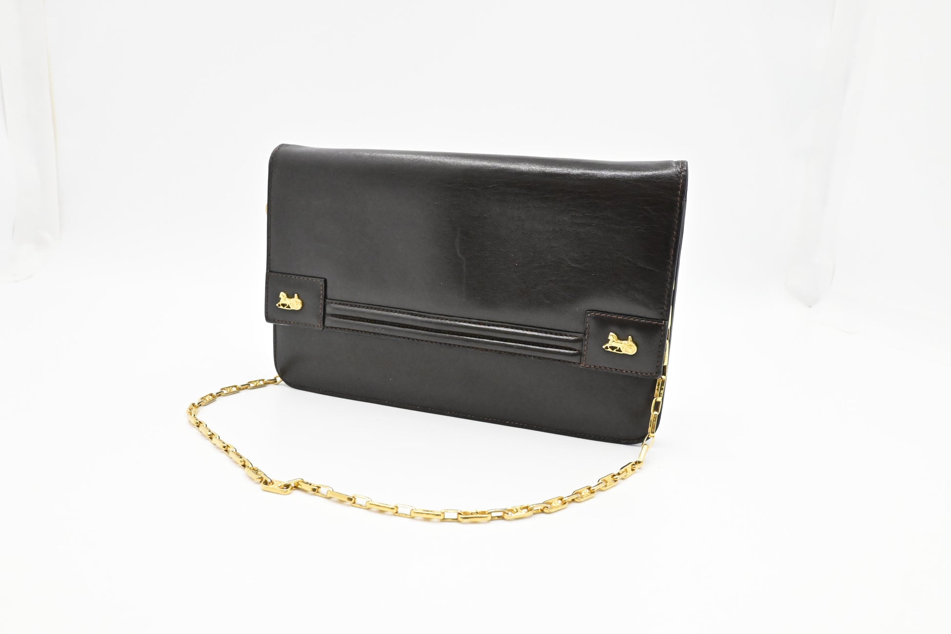 Celine Shoulder Bag In Leather Brown