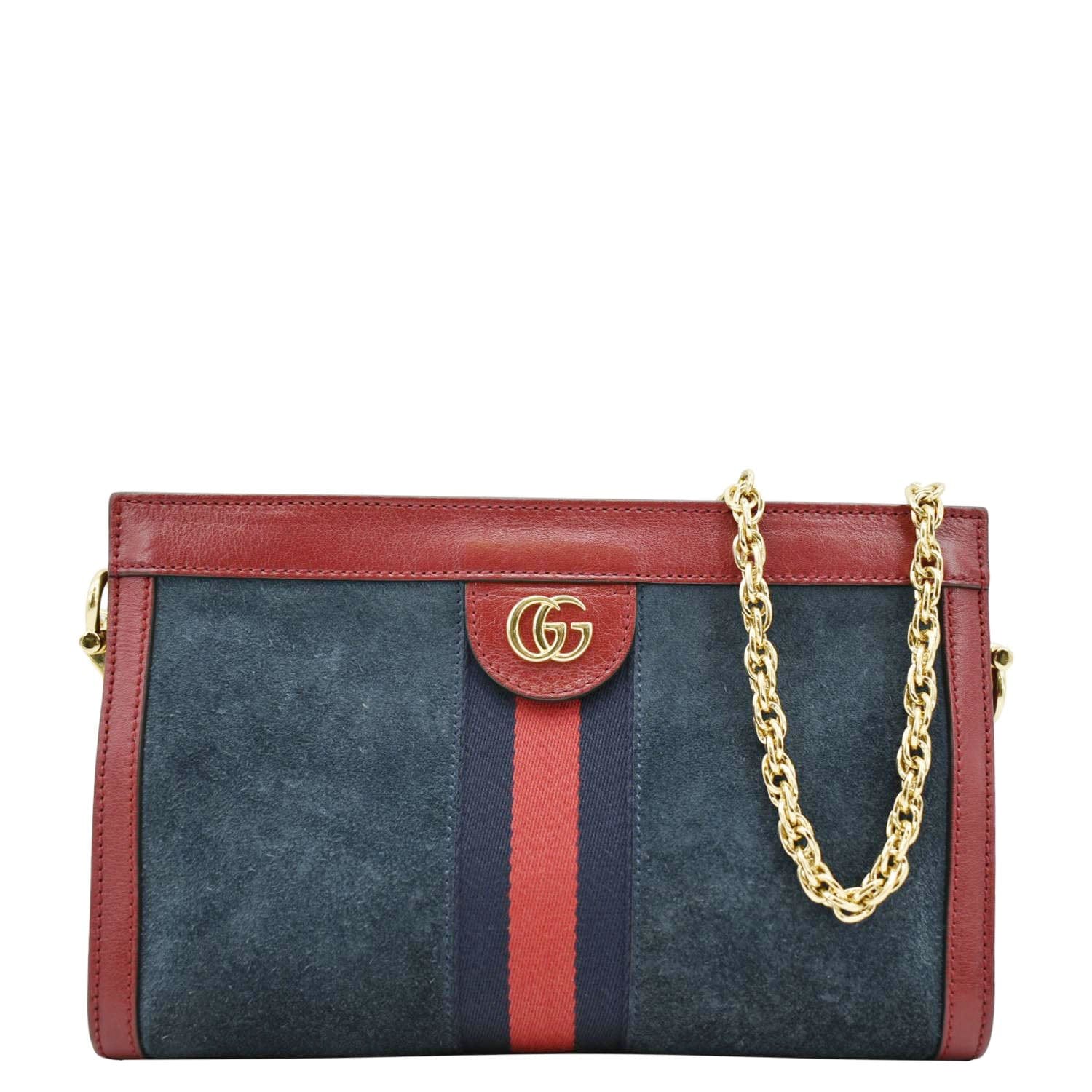 Gucci Ophidia Small Chain Shoulder Bag Suede Denim