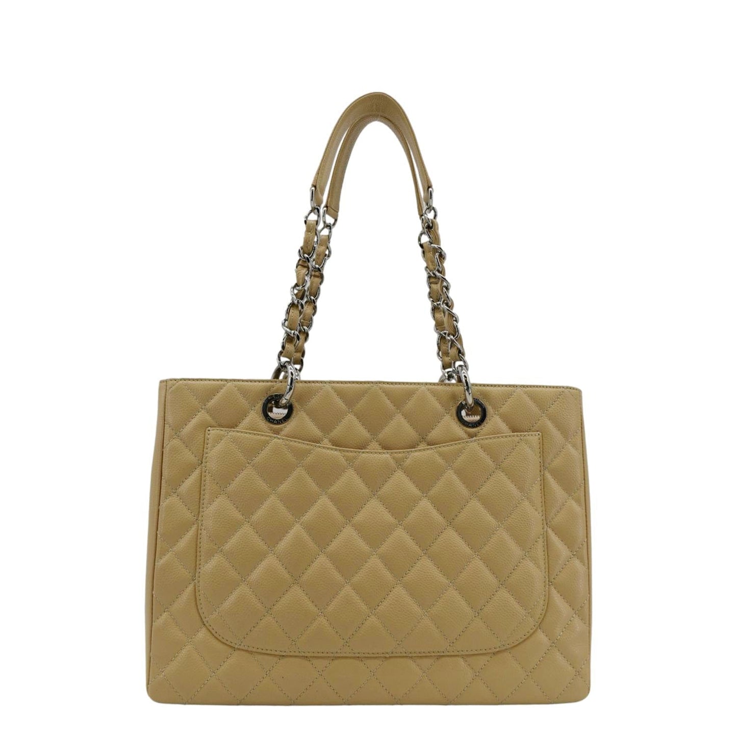 Chanel Grand Shopping Quilted Caviar GST Leather Beige Travel Bag