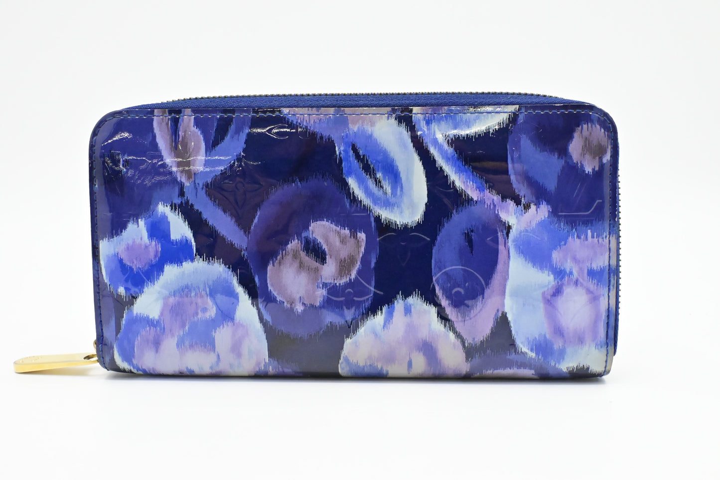 Louis Vuitton Long Zippy Ikat Grand Vernis Leather Blue Wallet Case