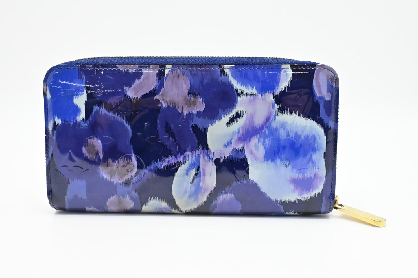 Louis Vuitton Long Zippy Ikat Grand Vernis Leather Blue Wallet Case