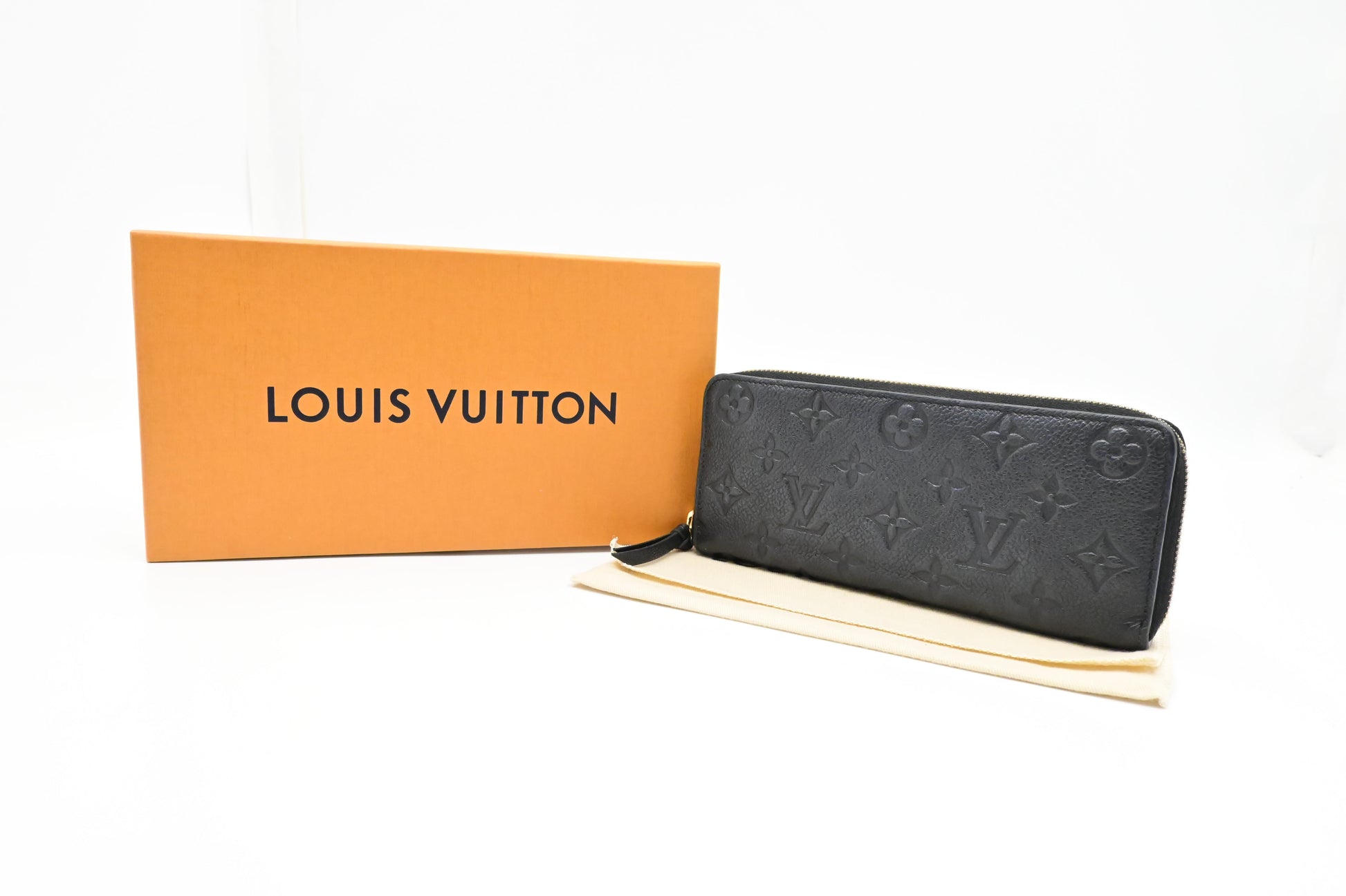 Louis Vuitton Clemence Empreinte Leather Noir Wallet Case