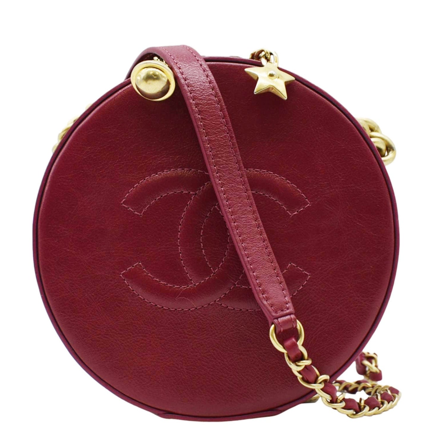 Chanel Round As Earth Fuchsia Leather Travel Bag