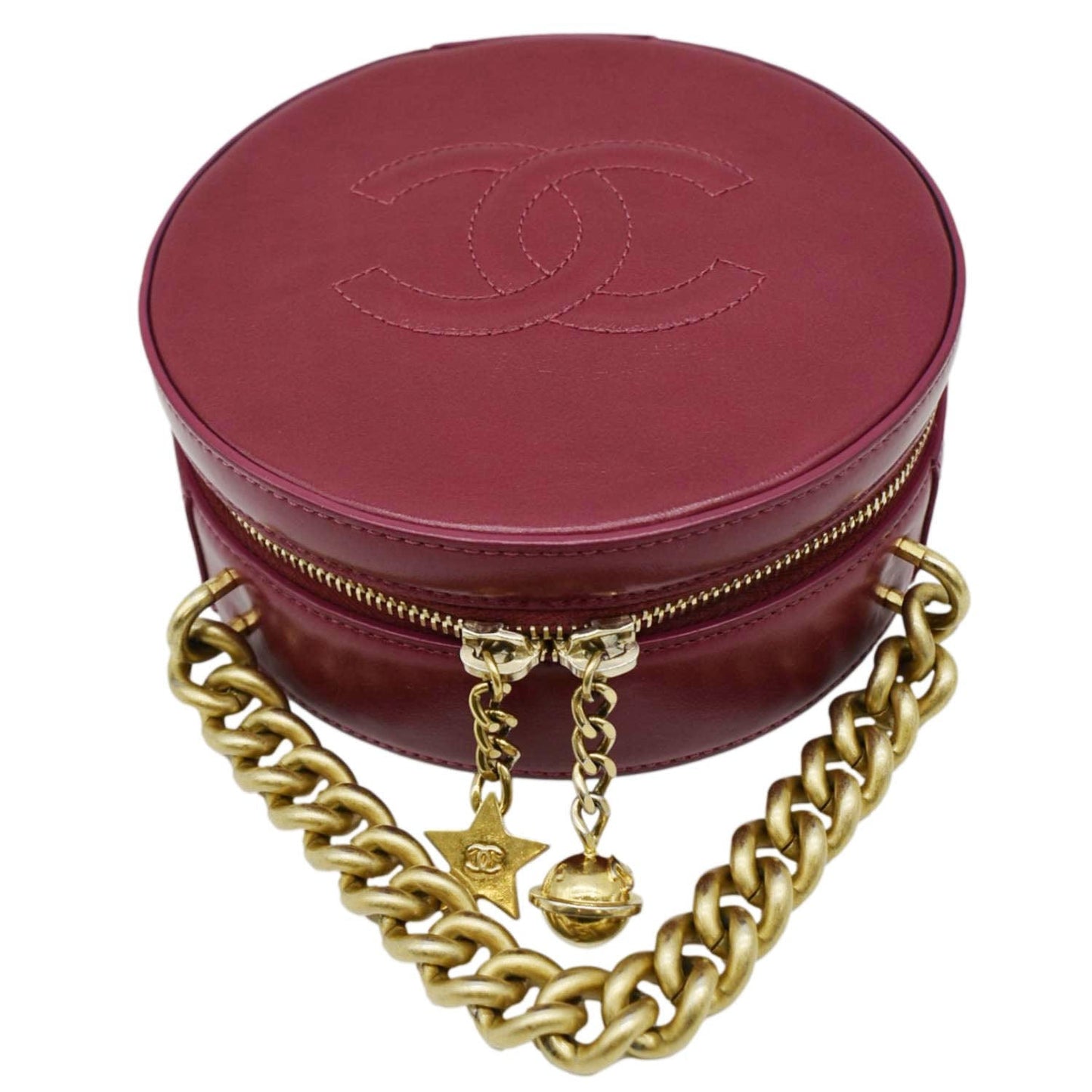 Chanel Round As Earth Fuchsia Leather Travel Bag