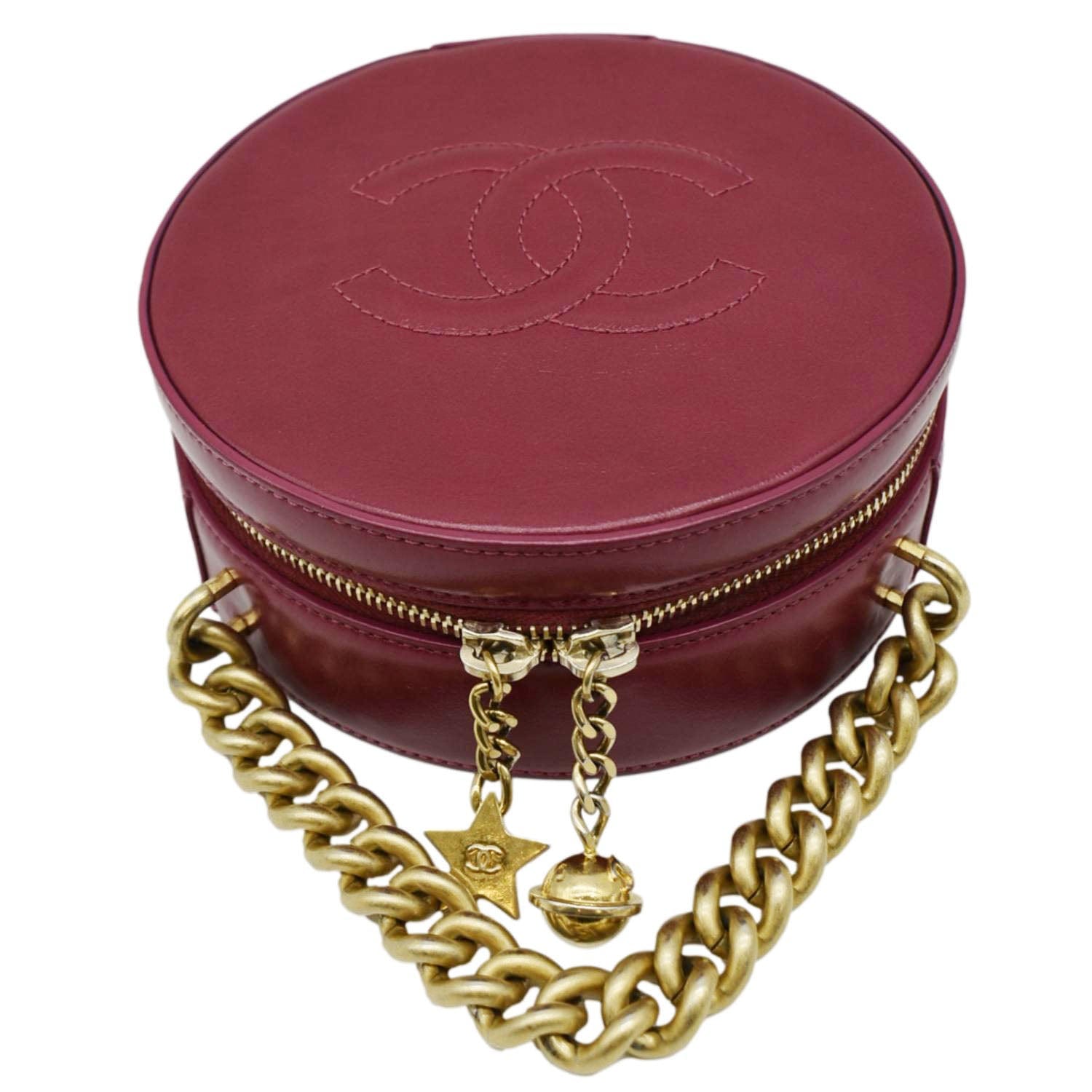 Chanel Round As Earth Fuchsia Leather Travel Bag