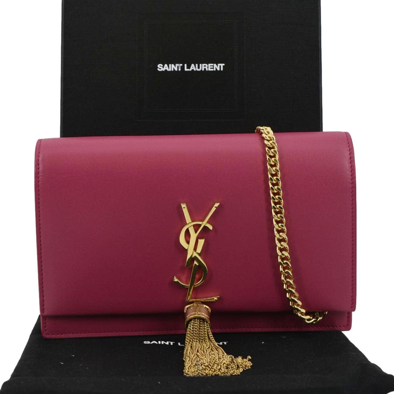 YSL Saint Laurent Yves Kate Smooth Crossbody Bag Hot Leather Pink Small