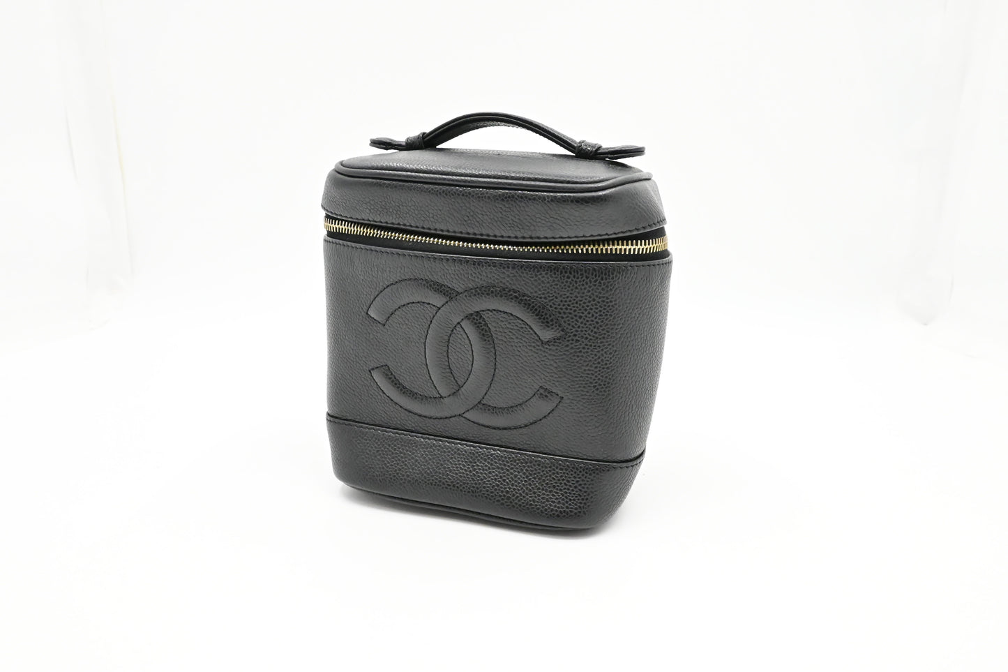 Chanel Vanity Caviar Black Leather Handbag