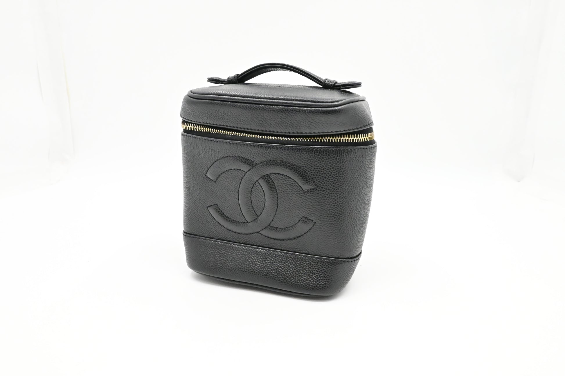 Chanel Vanity Caviar Black Leather Handbag