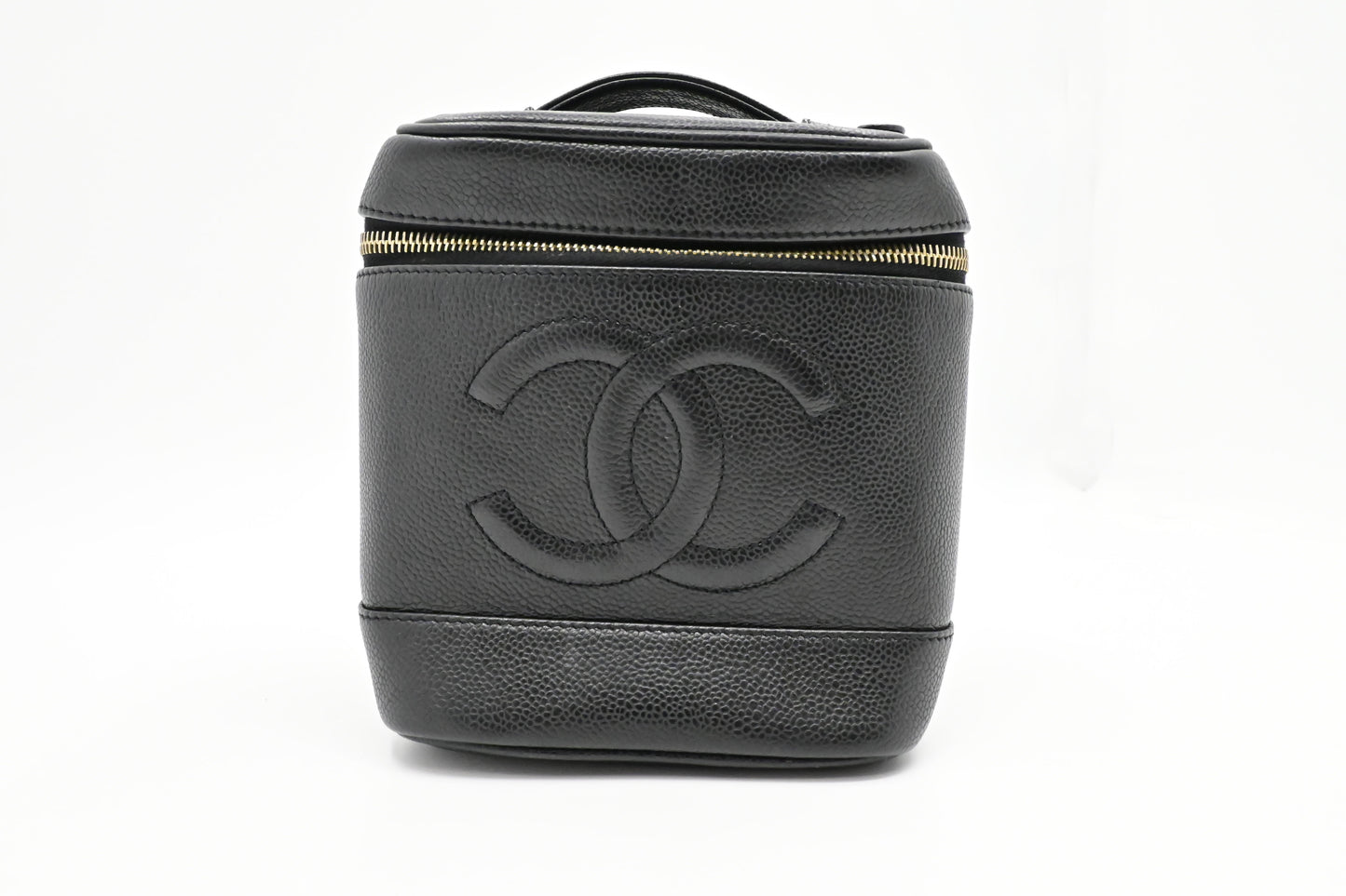 Chanel Vanity Caviar Black Leather Handbag