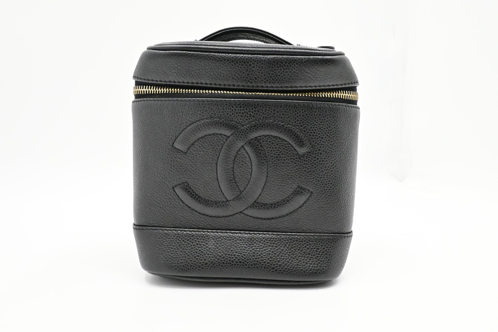 Chanel Vanity Caviar Black Leather Handbag