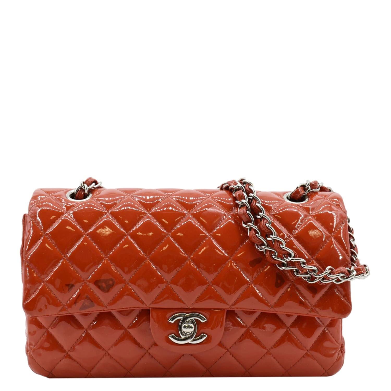 Chanel Classic Double Flap Patent Leather Red Travel Bag Double Flap