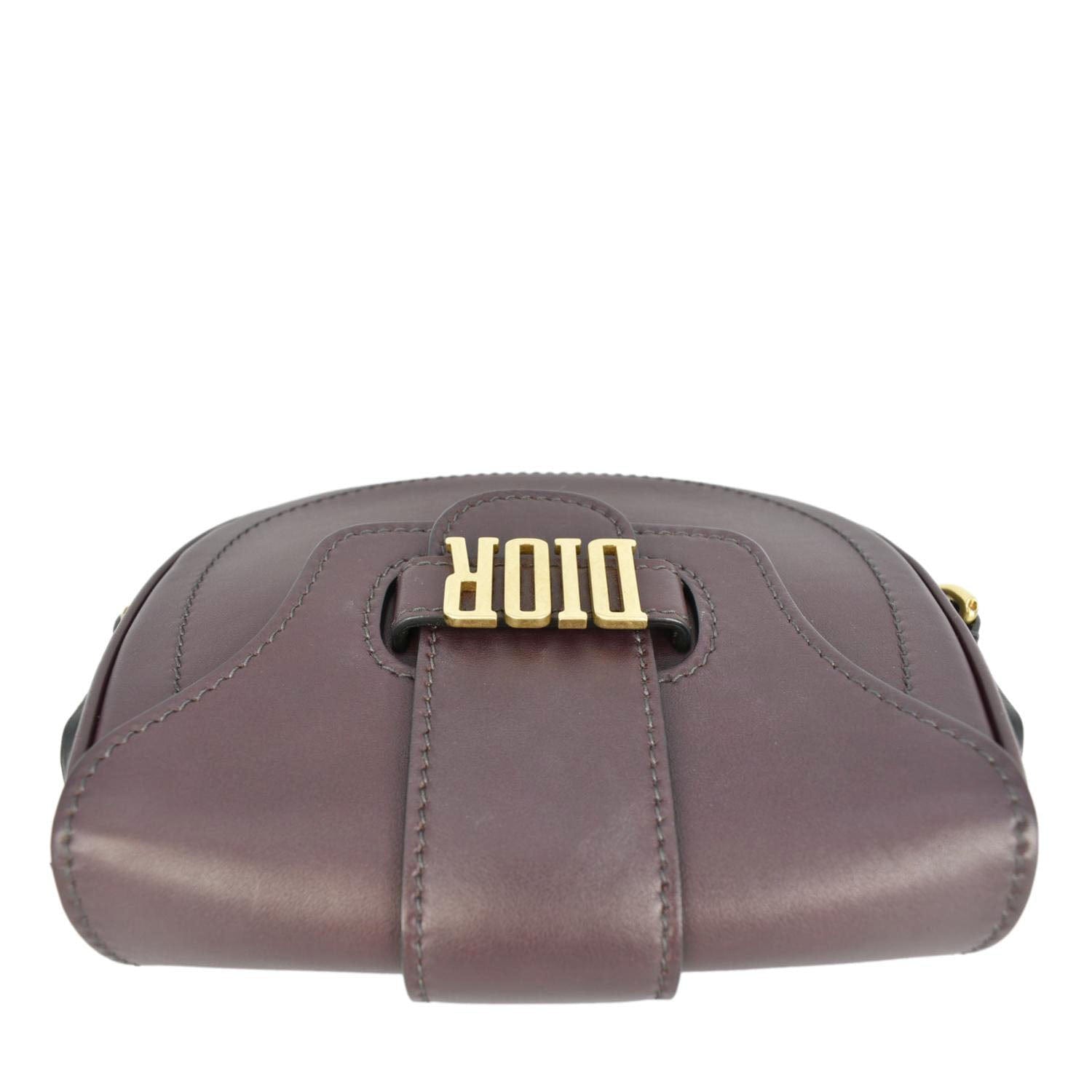 Dior Fence Calfskin Saddle Bag Leather Purple Shoulder Bag