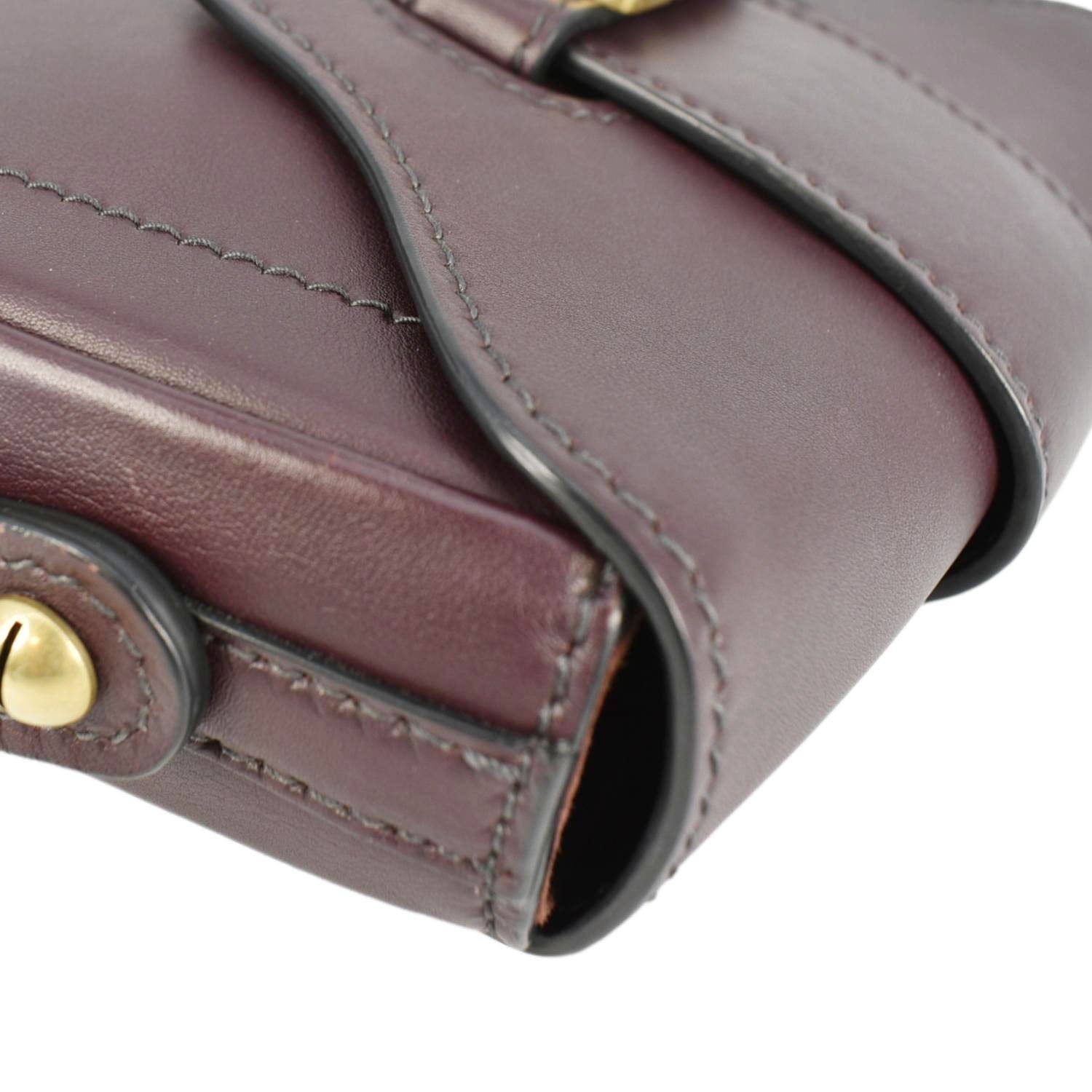 Dior Fence Calfskin Saddle Bag Leather Purple Shoulder Bag