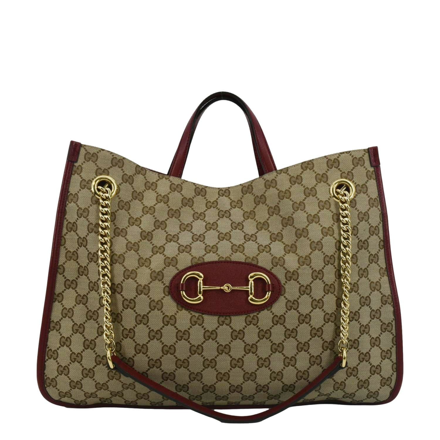 Gucci Horsebit Supreme Shoulder Bag Canvas Red