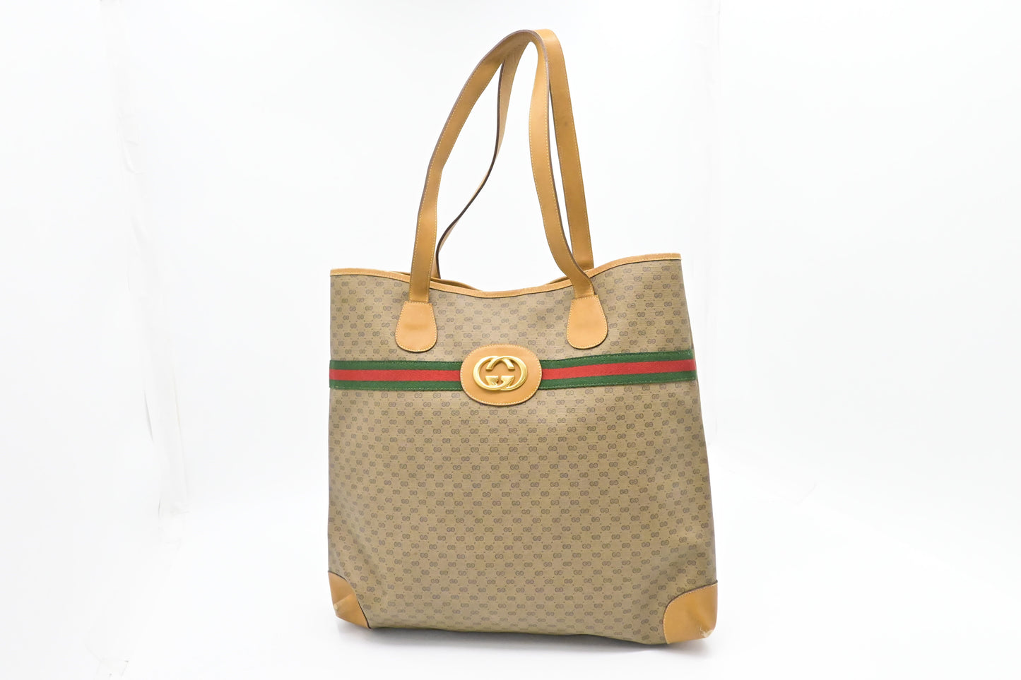 Gucci Sherry Line Micro GG Supreme Canvas Brown Tote Bag