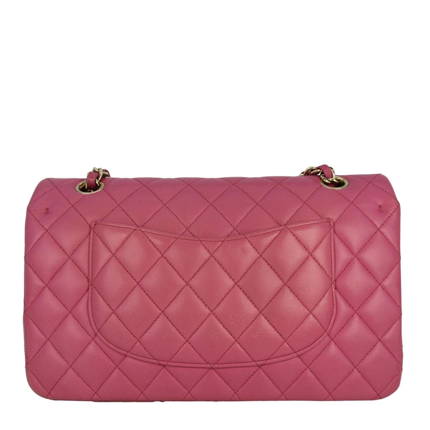 Chanel Classic Double Flap Quilted Leather Pink Travel Bag Flap 6