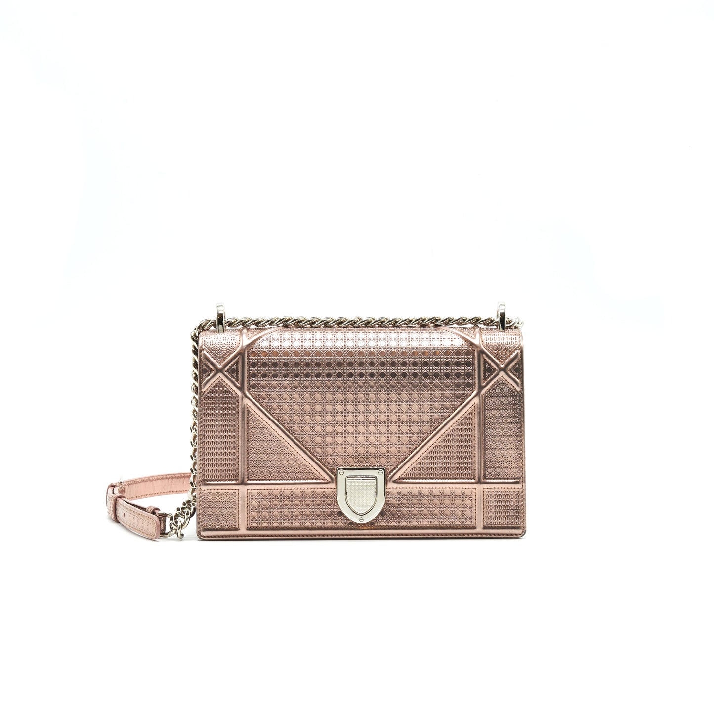 Dior Christian ama Metallic Handbag Pink Gold Travel Bag