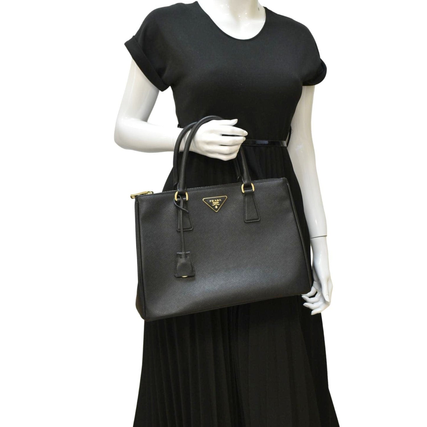 Saffiano Shoulder Bag Leather Black Bag Black