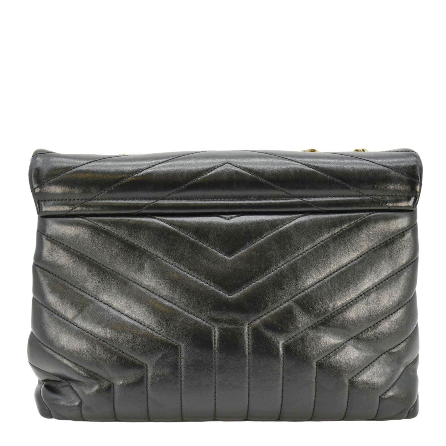 YSL Saint Laurent Yves Loulou Crossbody Bag Leather Quilted Black