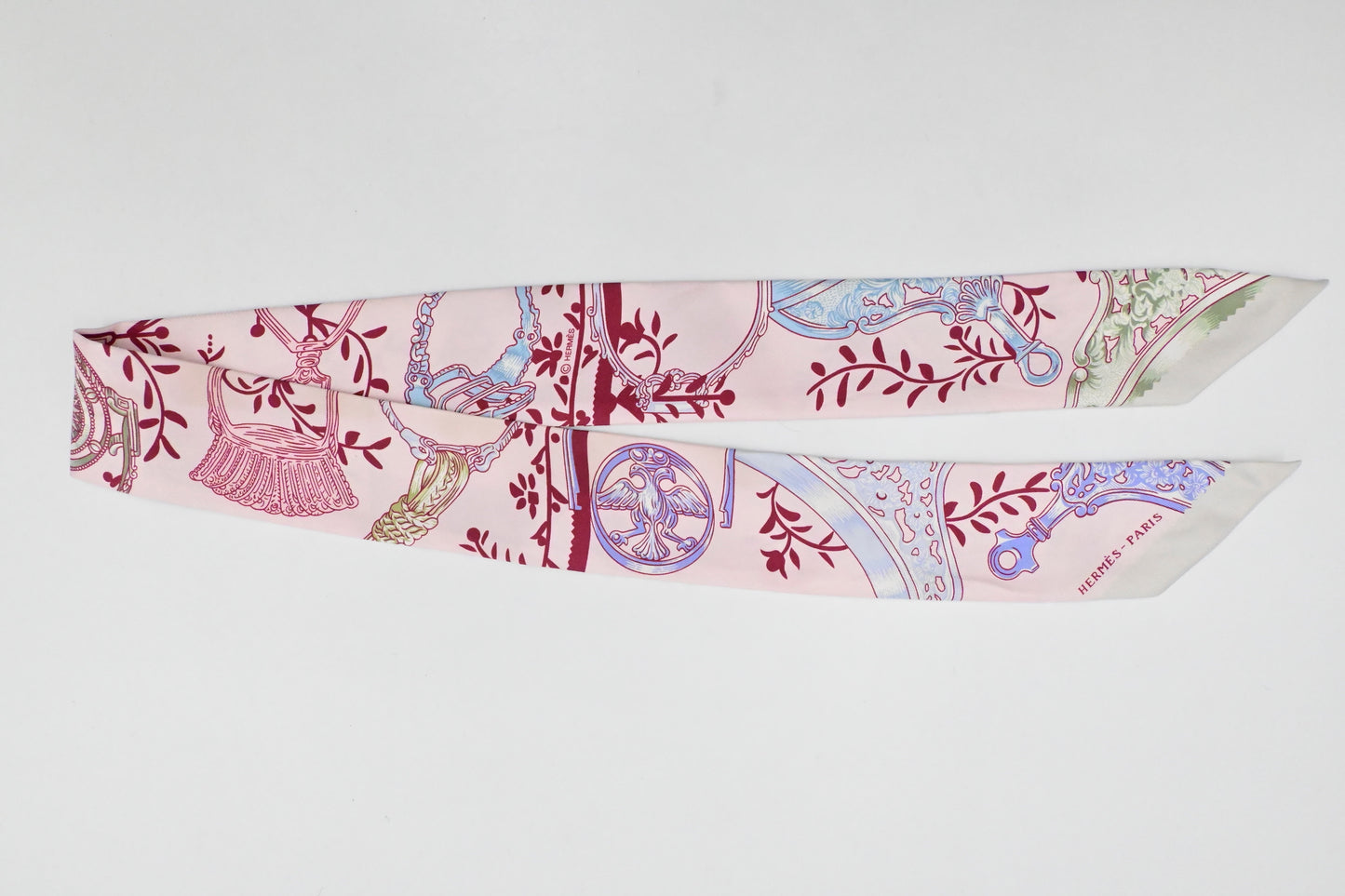 Hermes 'Etriers Remix' Twilly In Silk Handbag Pink Travel Bag