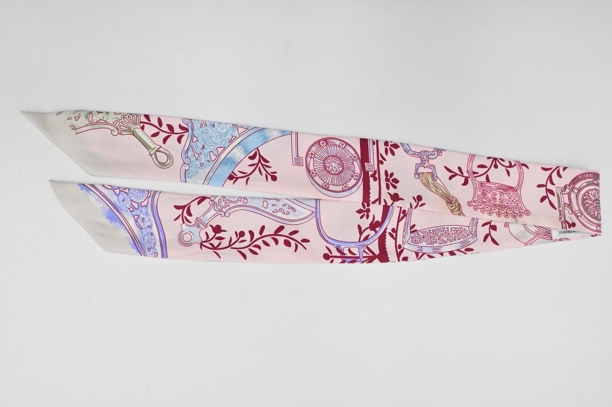 Hermes 'Etriers Remix' Twilly In Silk Handbag Pink Travel Bag