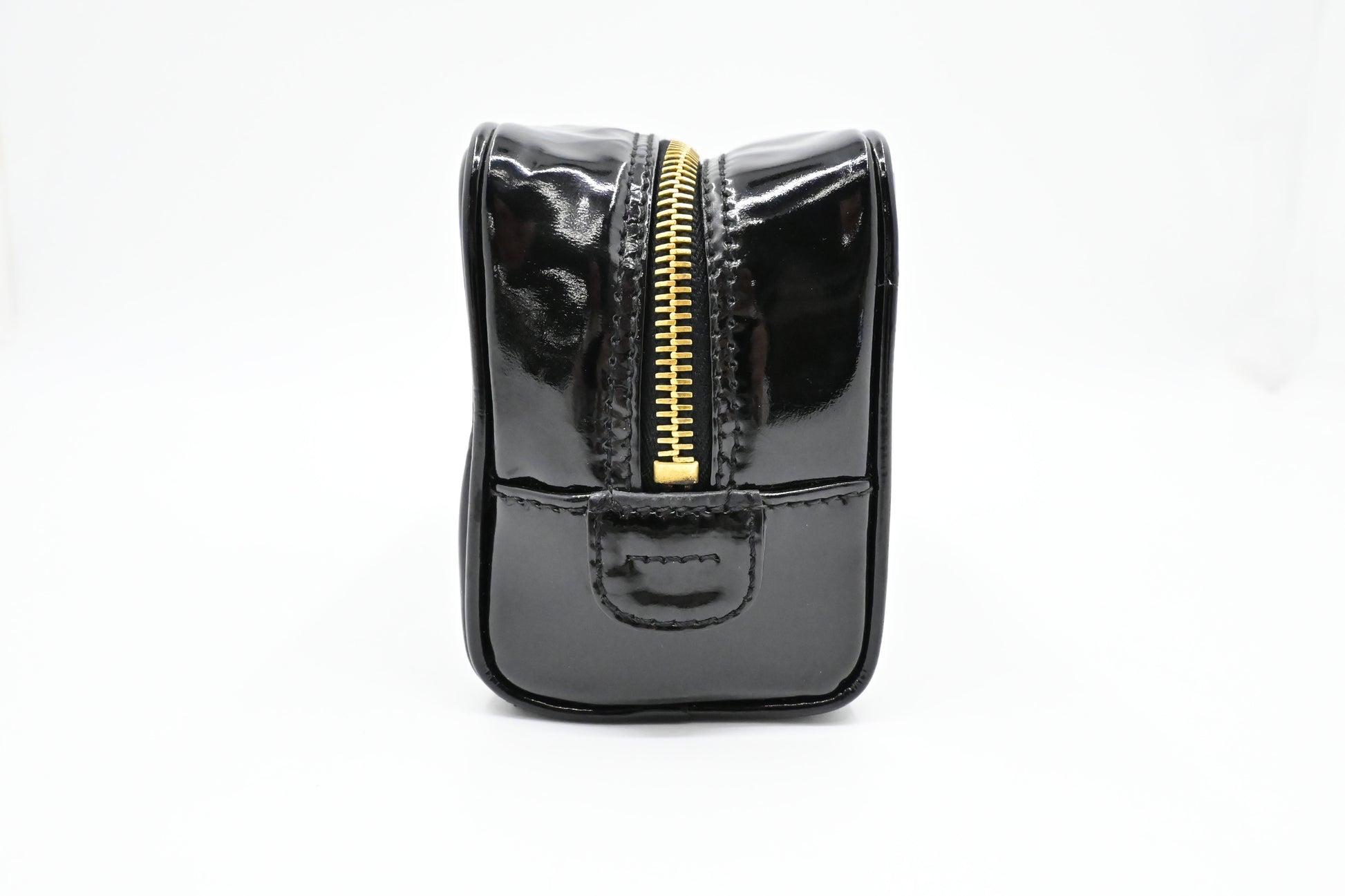 Chanel Cosmetics Patent Black Leather Handbag