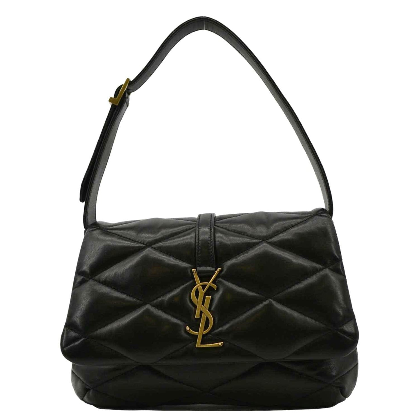 YSL Saint Laurent Yves Le Hobo Bag Leather Quilted Black