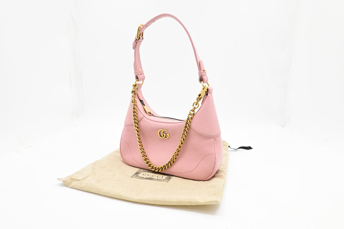 Gucci Aphrodite Leather Pink Small Shoulder Bag