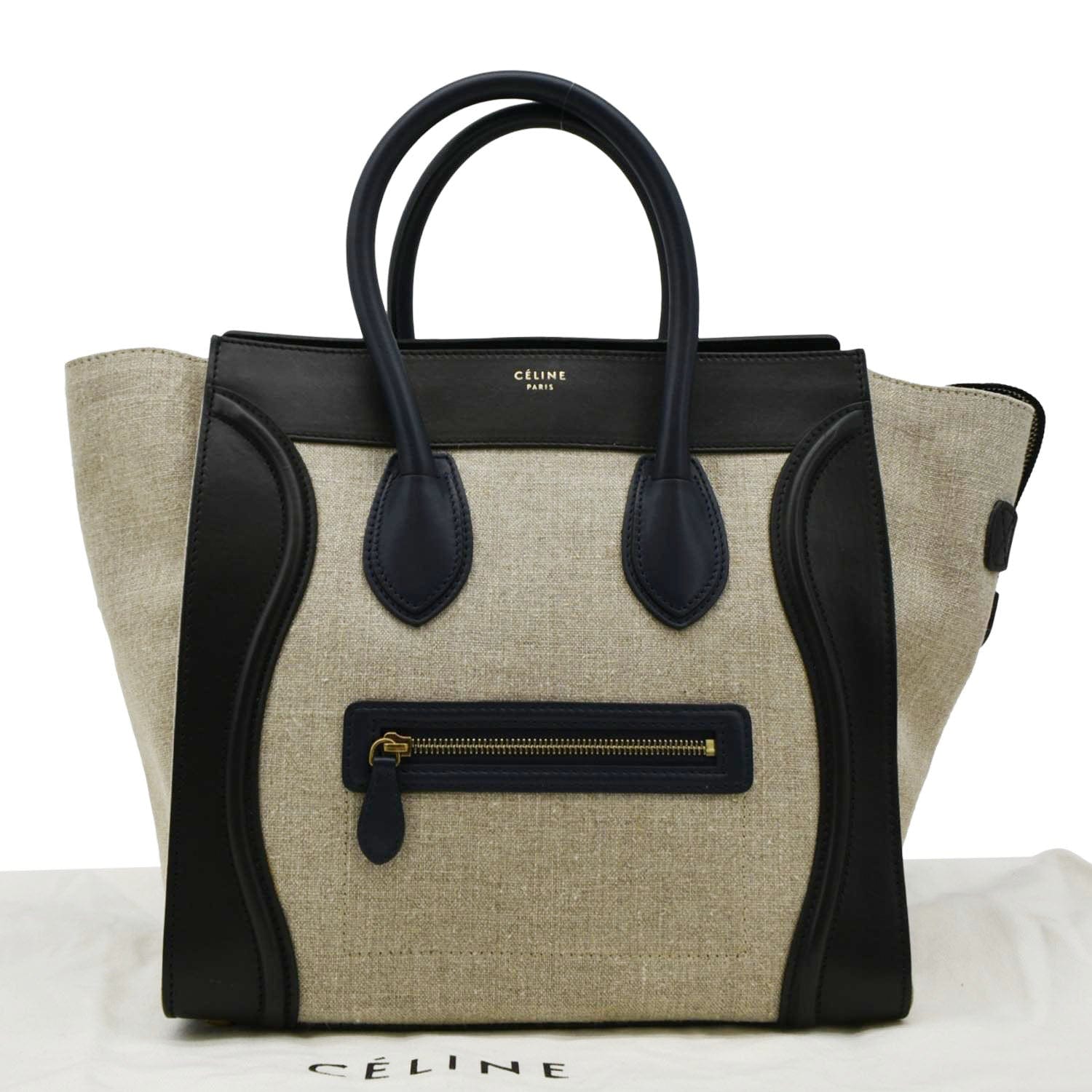 Luggage Tote Bag Tricolor Leather Mini