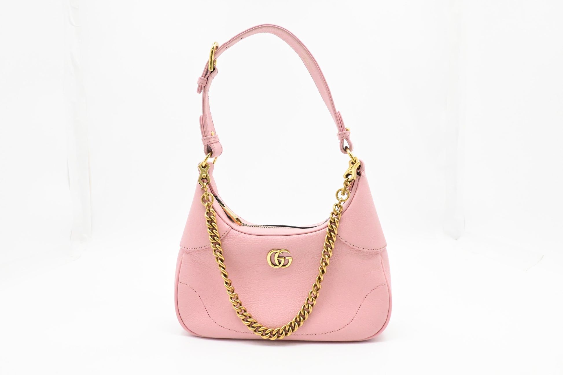 Gucci Aphrodite Leather Pink Small Shoulder Bag