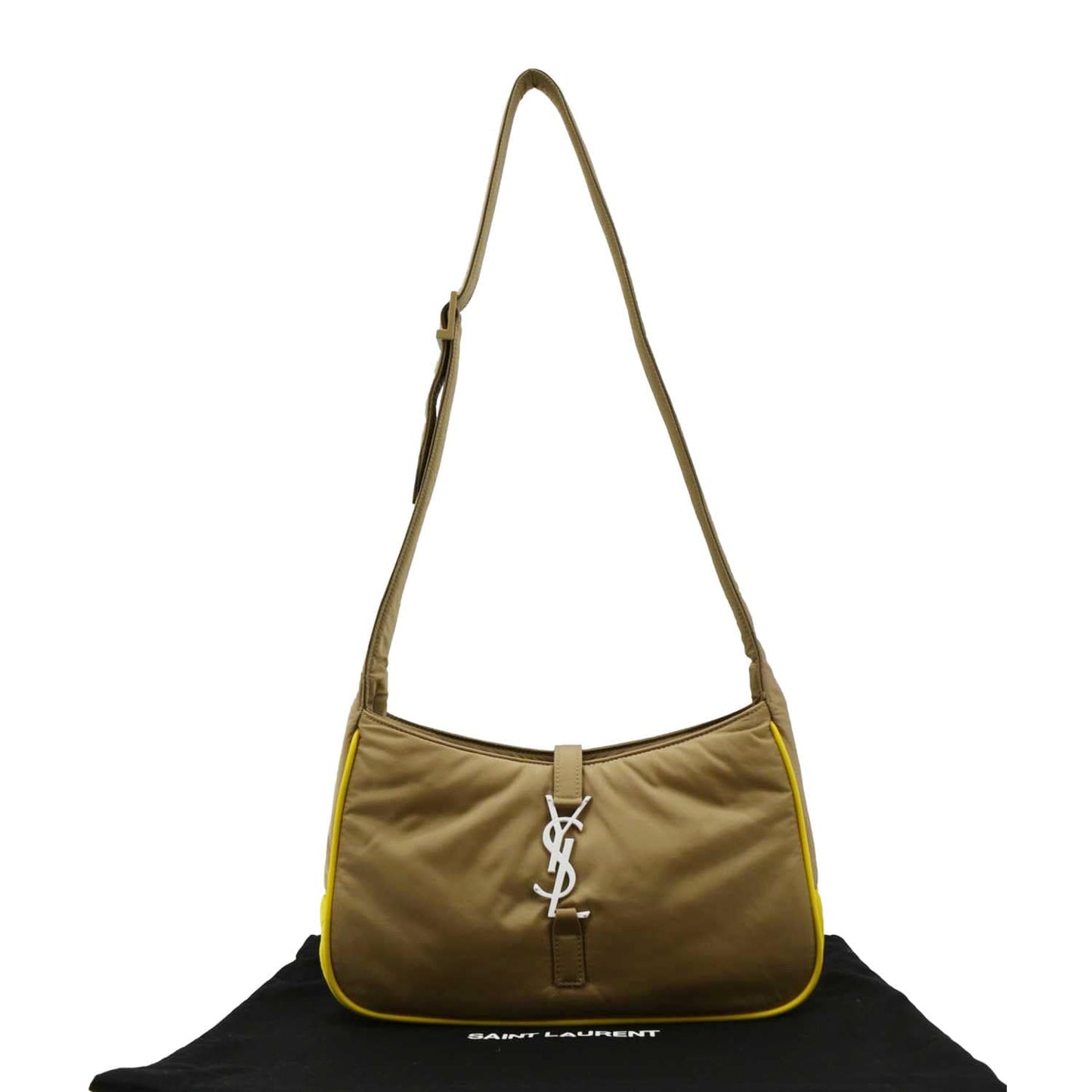 YSL Saint Laurent Yves Le Re Crossbody Bag Nylon Yellow