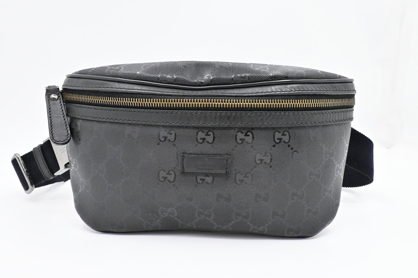 Gucci Bumbag In Imprime Handbag Canvas Black Travel Bag Imprime Canvas