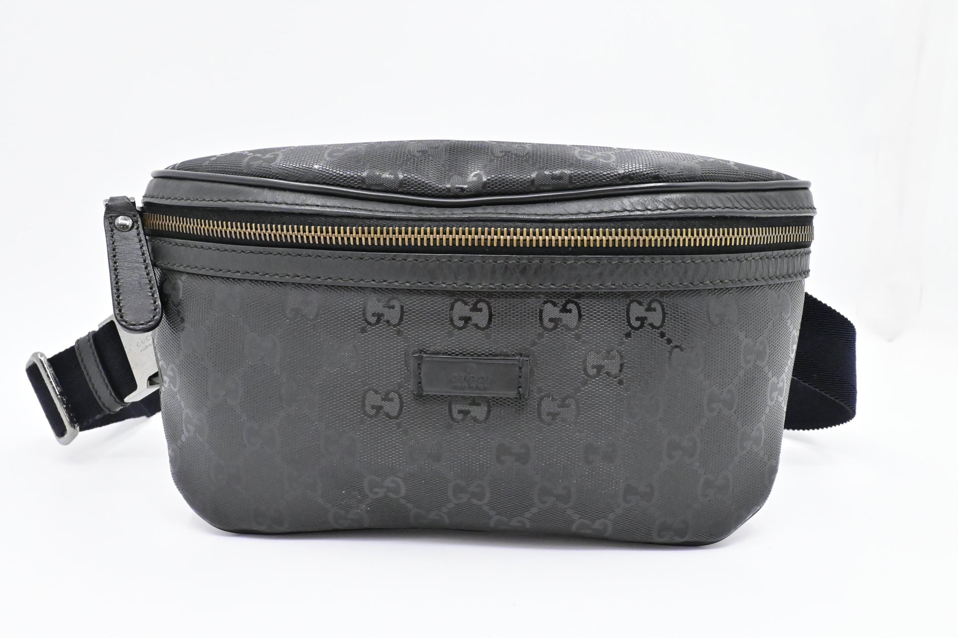 Gucci Bumbag In Imprime Handbag Canvas Black Travel Bag Imprime Canvas