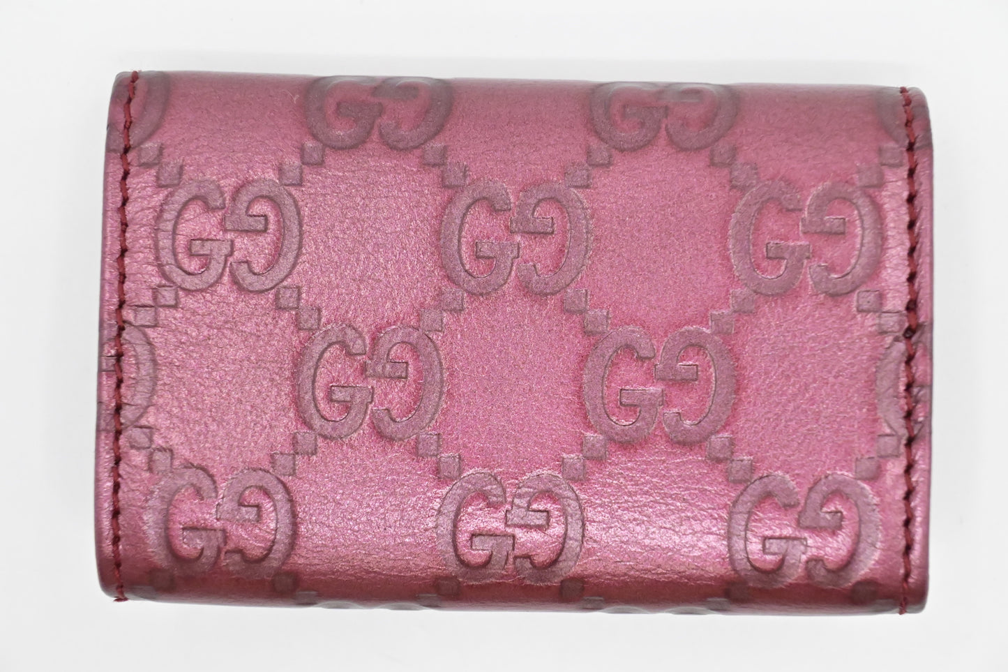 Gucci Key Pouch Raspberry Leather Travel Bag