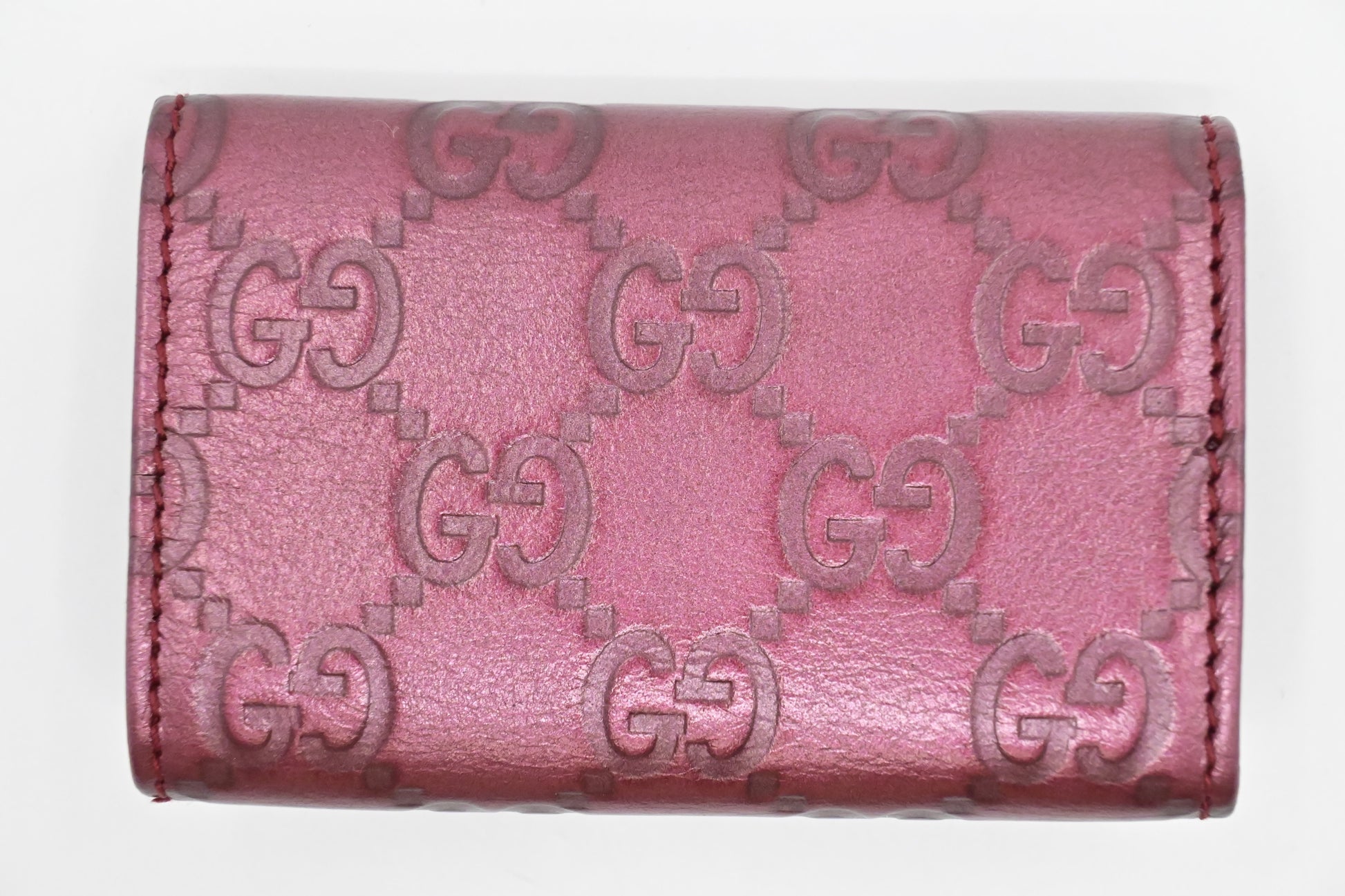 Gucci Key Pouch Raspberry Leather Travel Bag