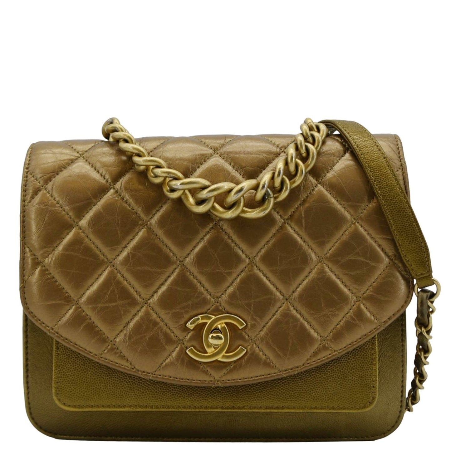 Chanel Handle Flap Quilted hrome Calfskin Travel Bag