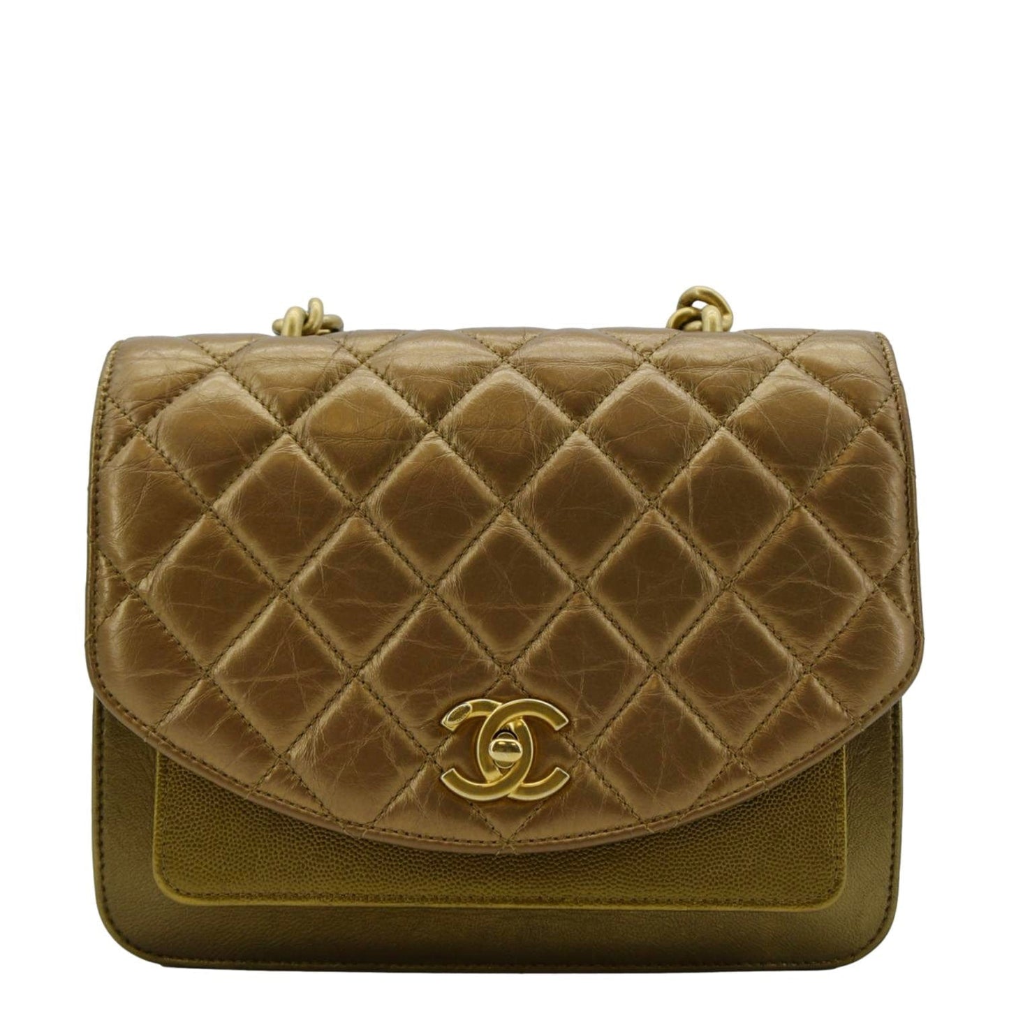 Chanel Handle Flap Quilted hrome Calfskin Travel Bag