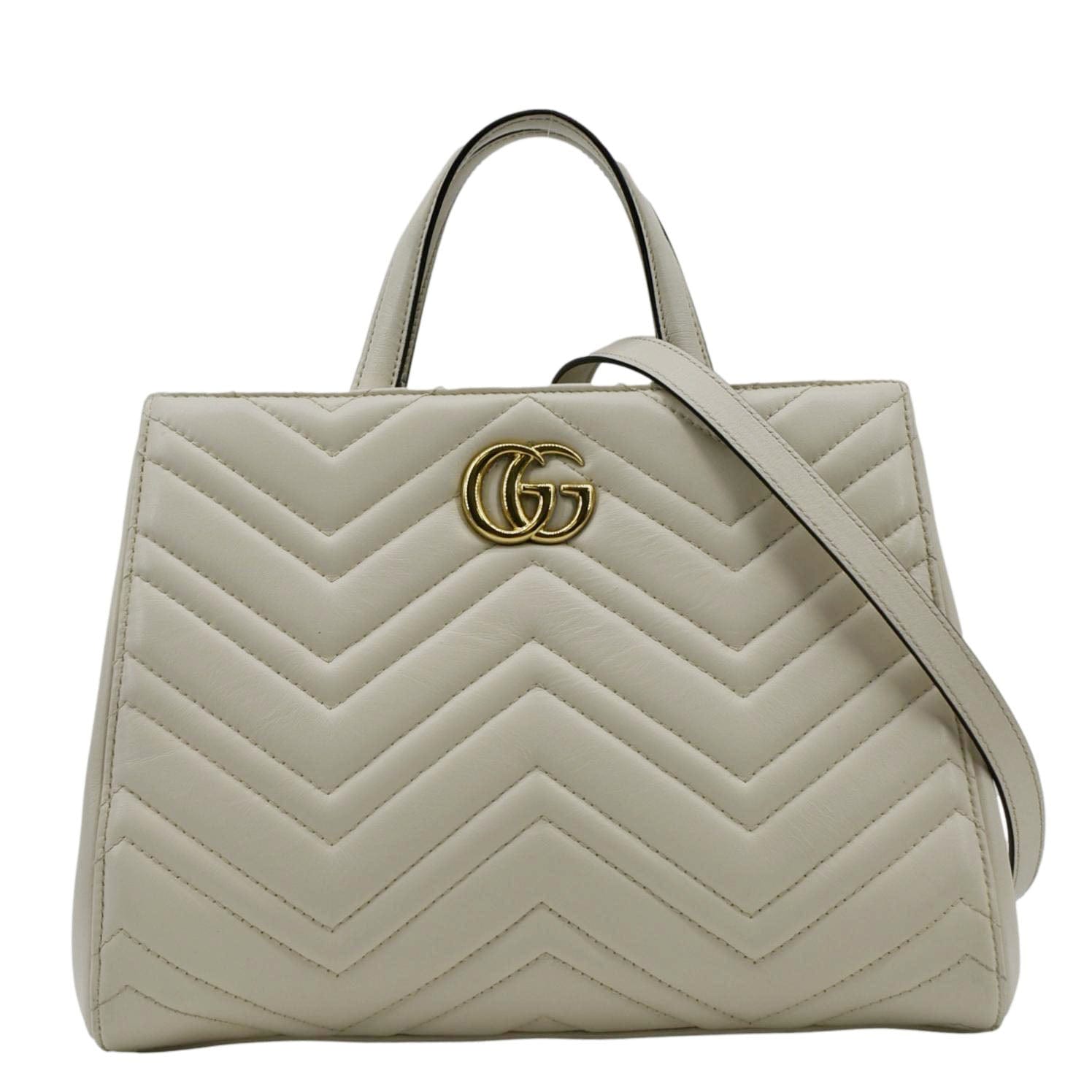 Gucci Marmont Calfskin Shoulder Bag Off Leather Matelasse