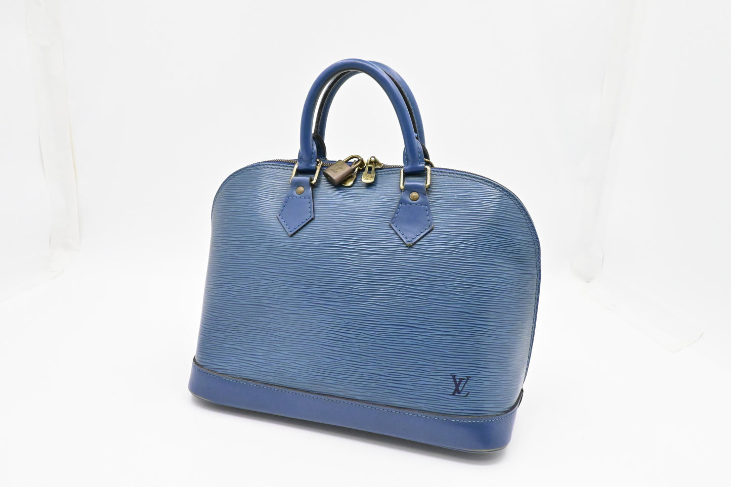 Louis Vuitton Alma PM Epi Leather Blue Handbag