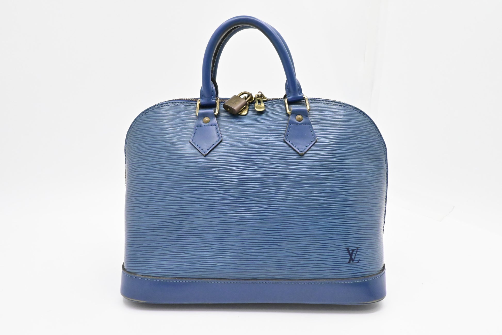 Louis Vuitton Alma PM Epi Leather Blue Handbag