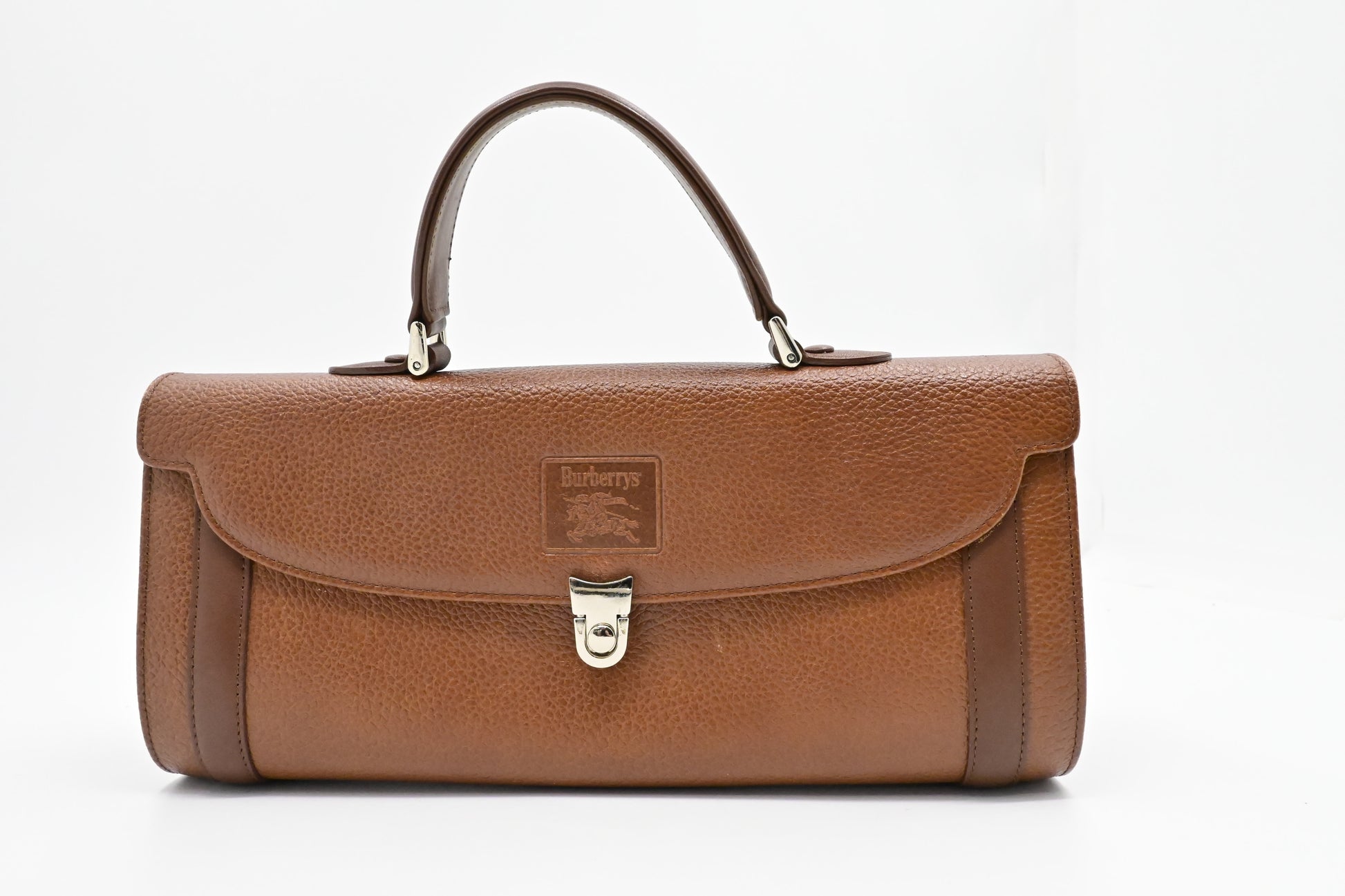 Burberry Handbag In Leather Brown Travel Bag Brown Leather 2