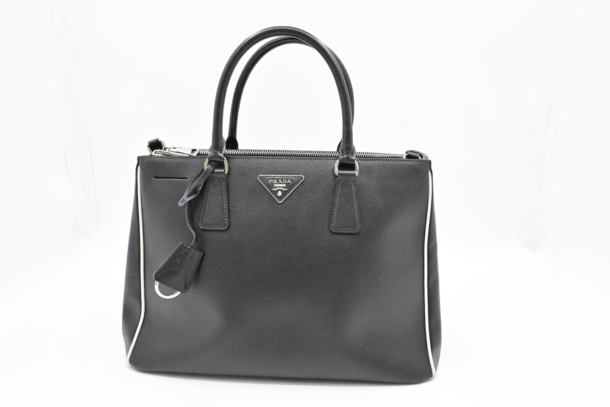 Prada Galleria In Saffiano Handbag Leather Black Travel Bag Leather Handbag