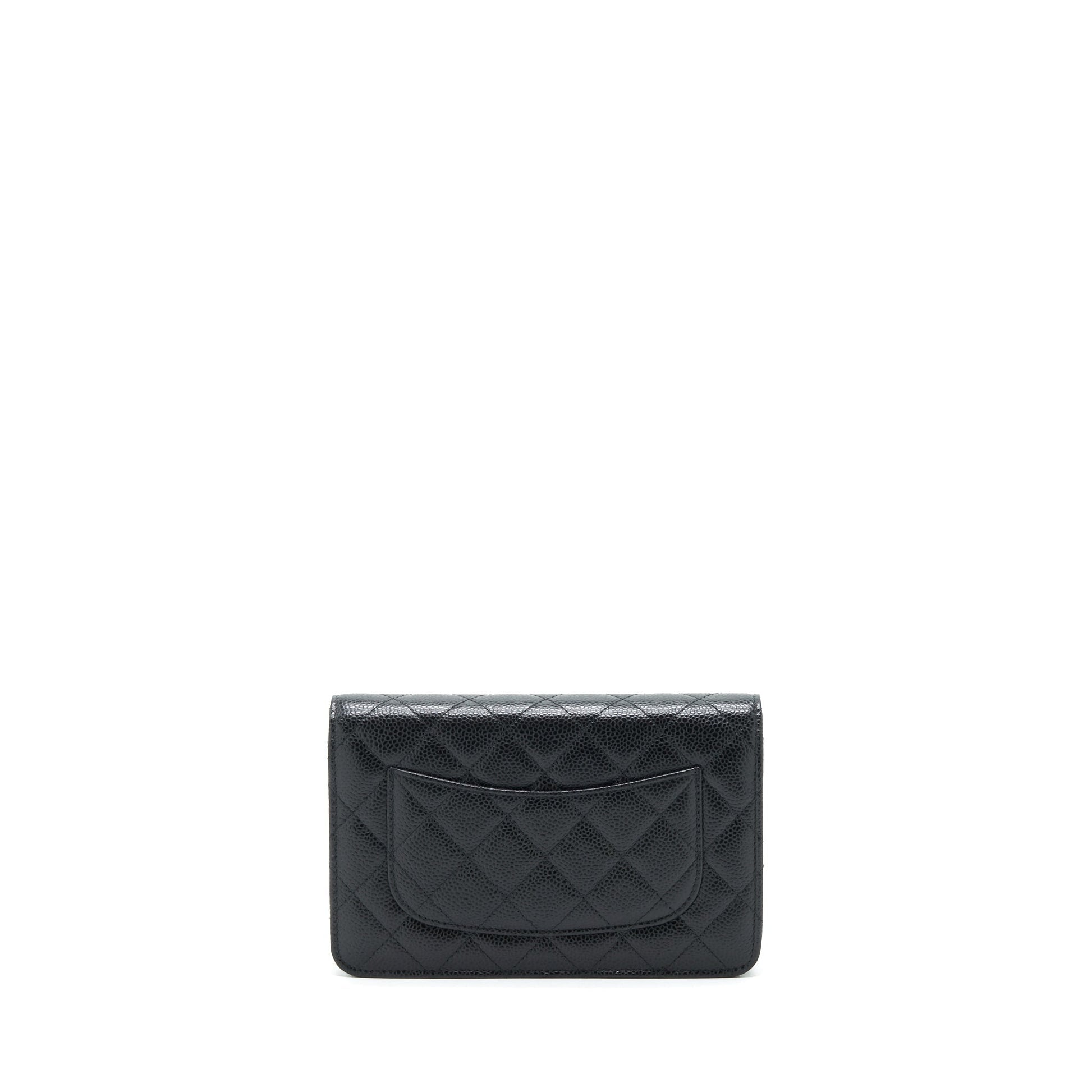 Chanel Classic On Caviar SHW Black Wallet Case Shw 4